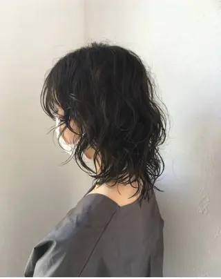 ミディアム パーマ 清水 美香のヘアスタイル