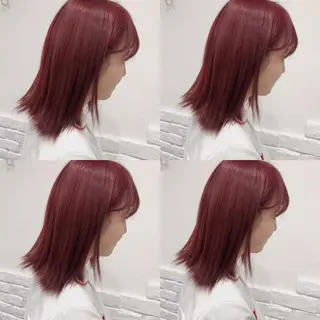 ミディアム カラー 韓国レイヤーカット/ 儚げカラーチナツのヘアスタイル