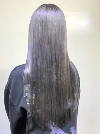 ロング カラー ブリーチ毛対応酸性 ストレート🌈サキのヘアスタイル