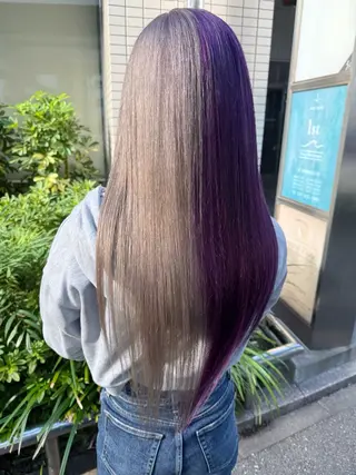 ロング モモカ/ハイトーン /バレイヤージュのヘアスタイル