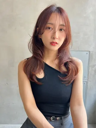 セミロング カラー Ameri所属・艶髪／韓国ヘア🎀 Kanon︎︎⁺.のヘアスタイル