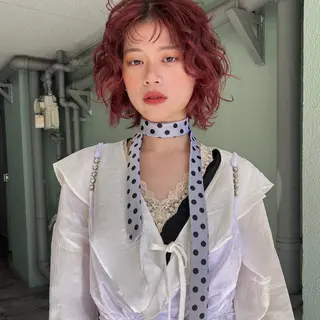 ミディアム 舟橋耀/ブリーチカラ ー/レイヤーカットのヘアスタイル