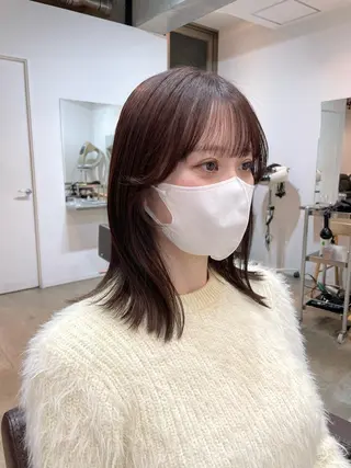 ミディアム カラー 【arc】Ruri コテ巻き風パーマのヘアスタイル