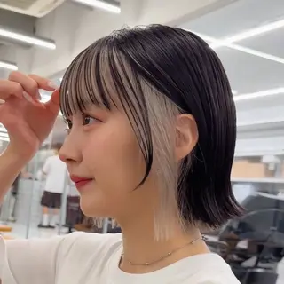ショート カラー 顔周り/レイヤー/ 透明感/みっきーのヘアスタイル