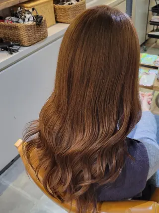 カラー セミロング シェル🦋 【韓国風】のヘアスタイル