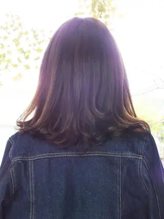 ミディアム ＠kutsu tetsuoのヘアスタイル