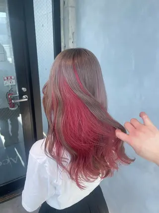 カラー 暖色/ハイトーン/ カラー/HBLのヘアスタイル