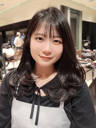 ミディアム Nanako。/韓国 ヘア/顔周りカットのヘアスタイル