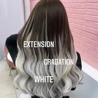 ロング カラー エクステ🩵ブリーチ 韓国ヘア🩵KAEのヘアスタイル