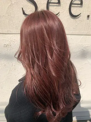 セミロング 西村 弘輝 パーマ/艶髪カラーのヘアスタイル