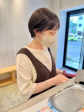 ショート カラー メンズパーマ/フェ ザーパーマ/古川晴輝のヘアスタイル