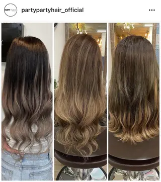 ミディアム プルエクステ界隈 ハイトーン/カツオ✨のヘアスタイル