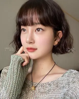 ミディアム カラー パーマ 表参道/赤み無し 透明感 colorのヘアスタイル