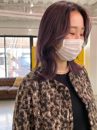 セミロング カラー パーマ ヘアアレンジ 💖美髪矯正💖 辻未侑のヘアスタイル