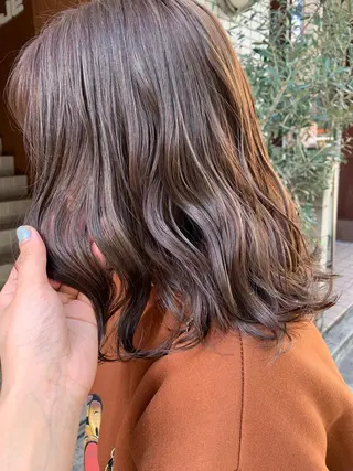 ミディアム カラー ヘアアレンジ 🫧透明感カラー/ ボブ/小笠原汐海🪽のヘアスタイル