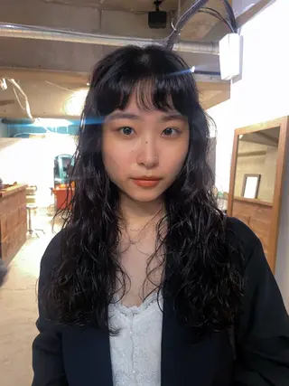 ロング パーマ パーマ/レイヤー 岩山丈一郎のヘアスタイル