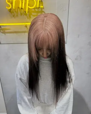 ロング kanta 梅田 韓国ハイトーンのヘアスタイル