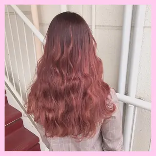 ロング カラー SHIN/レイヤー カット×クロスパーマのヘアスタイル