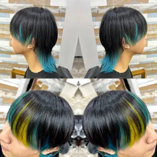 ショート カラー メンズ "PEPPU "所属・🌈推し色派手髪 ハイトーンShinのヘアスタイル