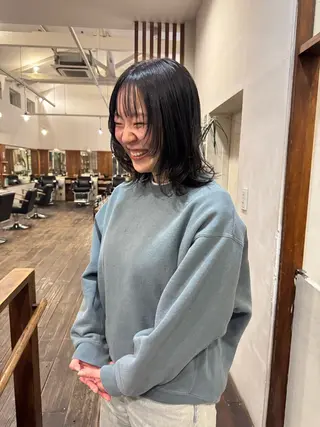 ミディアム MOK大阪梅田店 Asahiのヘアスタイル