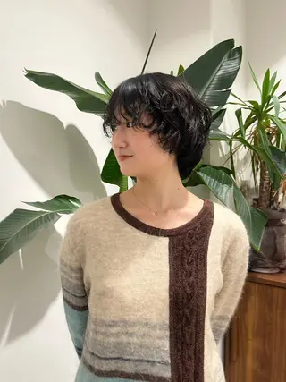 ショート カラー パーマ 原口 桃歌のヘアスタイル