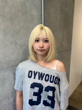 ショート カラー レイヤー/ブロンド 透明感カラー/ヒロトのヘアスタイル