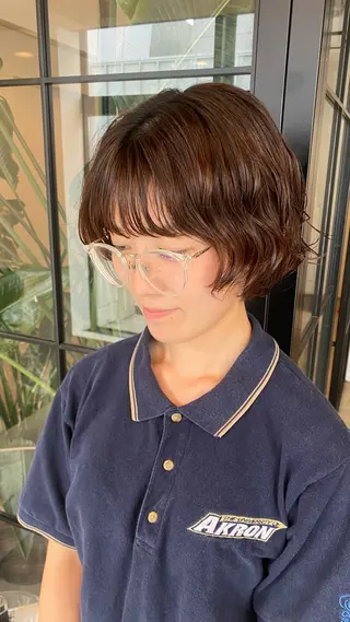 ショート パーマ 柔らかベージュ🩰/ 新潟駅/くるみのヘアスタイル