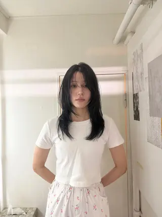 ロング カラー ヘアアレンジ opus 店長大和 レイヤー/赤み消しのヘアスタイル