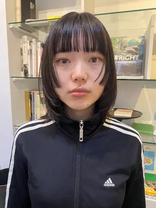 ミディアム カラー 永田 愛莉のヘアスタイル