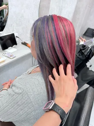 セミロング カラー 🌺ハイトーン🌺 矢葺 なぎさ🌺🌺のヘアスタイル