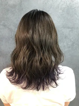 セミロング カラー ヘアアレンジ メンズ キッズ ネイル マツエク・マツパ GO TODAY SHAiRE SALON所属・透明感カラー🤎 ゆりのヘアスタイル