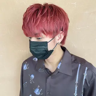 ショート カラー メンズ Lull (シェアサロンReco VIProom)所属・Lull1人美容室 バレイヤージュのヘアスタイル