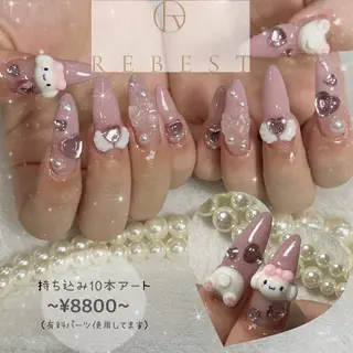 ネイル ❤️💛REBEST 付け放題Nailのネイルデザイン