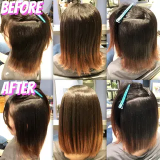 ミディアム パーマ ブリーチ縮毛矯正/ デサキ ショウヘイのヘアスタイル