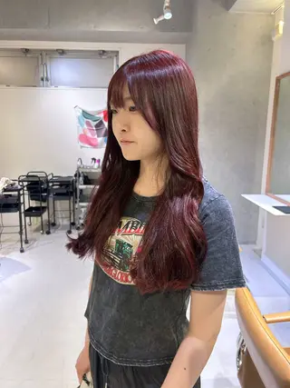 ロング レイヤーカット/ツヤ 縮毛矯正/アチワのヘアスタイル