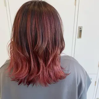 ミディアム カラー YUNA ユウナのヘアスタイル