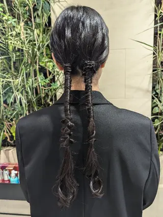 ロング 髪質改善/お呼ば れヘア/透明感カラーのヘアスタイル