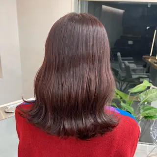 セミロング カラー 小森聖奈 韓国風レイヤーカットのヘアスタイル