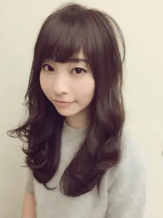 セミロング ロング カラー sato yoのヘアスタイル