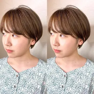 ショート カラー 韓国レイヤーカット/ ダブルカラーのヘアスタイル