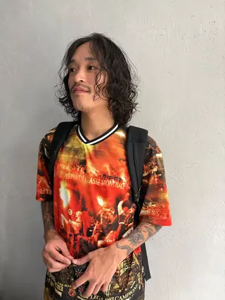 ショート パーマ メンズ 吉武 茂暉のヘアスタイル