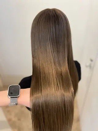 ロング カラー 髪質改善/艶カラー/ ブリーチ/桃谷翼のヘアスタイル