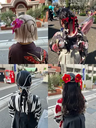 ロング Rio/ヘアセット/ ハイトーンカラーのヘアスタイル