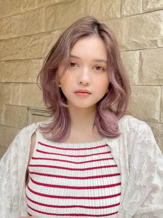 ミディアム カラー 堀江 優妃のヘアスタイル