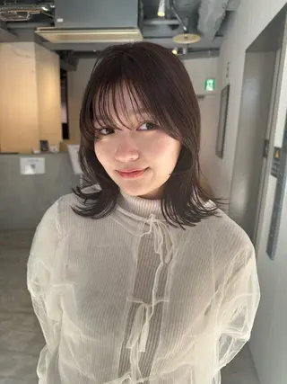 ミディアム 🌷モア 🌷暖色カラー・ボブのヘアスタイル