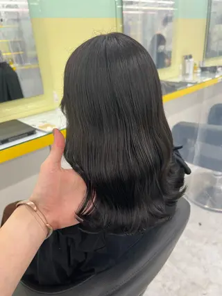 セミロング パーマ ヘアアレンジ メンズ マツエク・マツパ 韓国風ベージュ🤎 赤みなし🌿横浜🤎のヘアスタイル