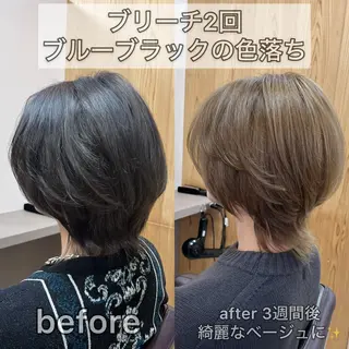 ショート カラー KIZU 髪質改善 オカルト怪談のヘアスタイル