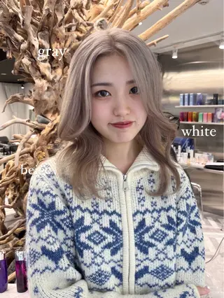 セミロング カラー mai🤍縮毛酸性ス トレート/アイリストのヘアスタイル