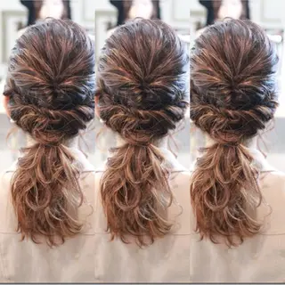 ロング カラー ヘアアレンジ Mariana/ 鶴原-ハイライトのヘアスタイル