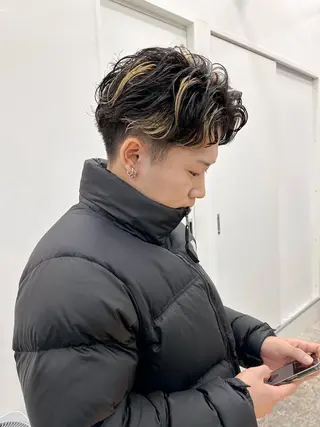 カラー メンズ amy.所属・メンズカットパーマ/ ブリーチ高柳将太のヘアスタイル